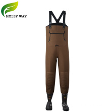 Brown chest wader with 200g Thinsulate rubber boots